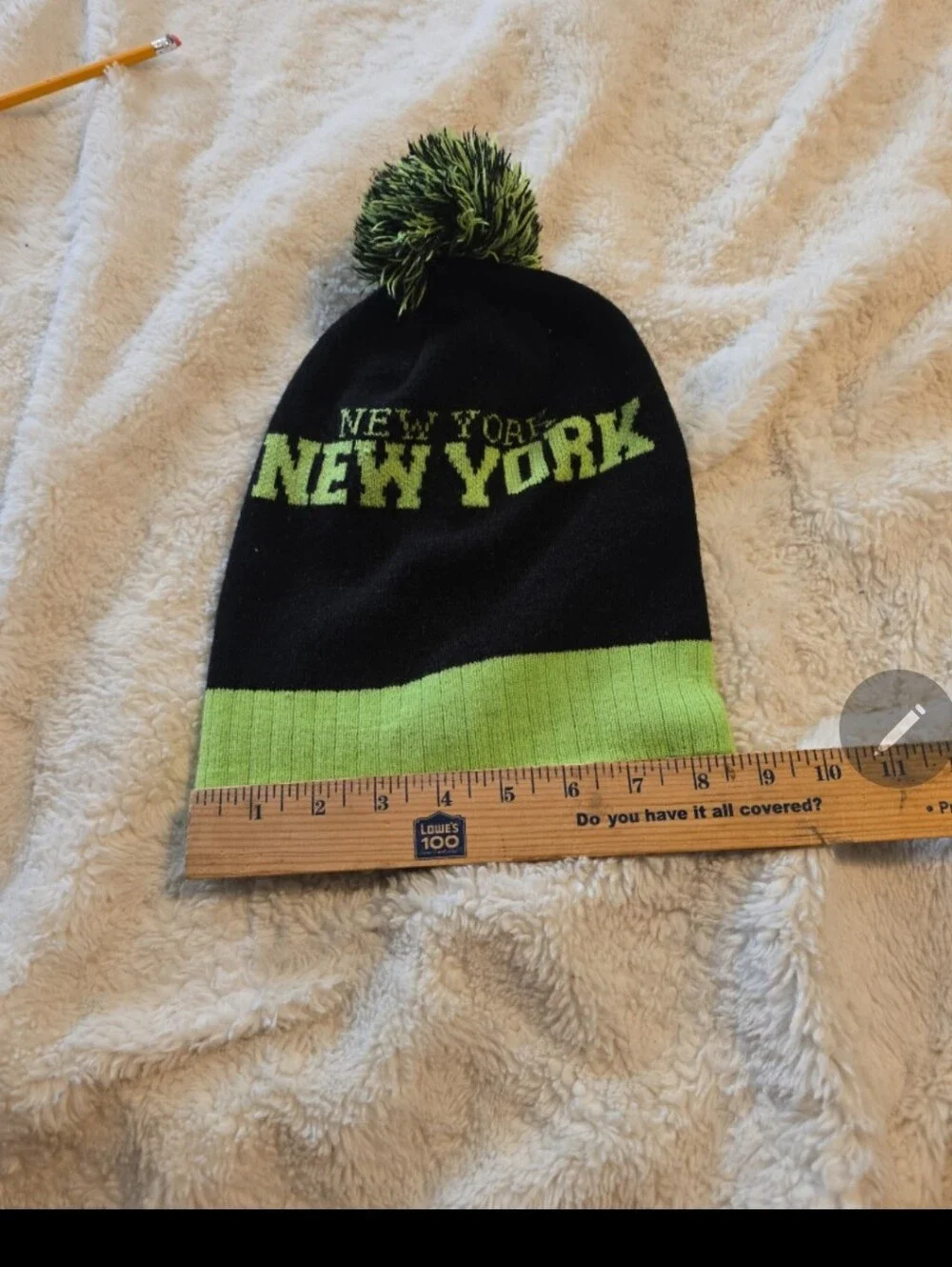 070226 pom pom beanie hat for men New York One size Fit most Multiple Co Winter